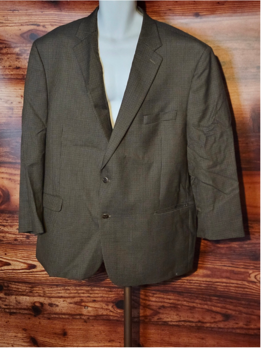 Men's Lauren Ralph Lauren Sport Coat 50R Brown Black Houndstooth Blazer
